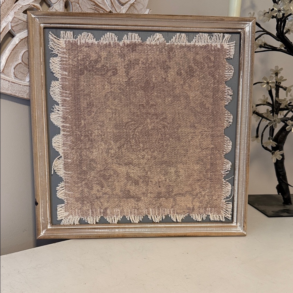 Framed Burlap Wall Art Rustic Farmhouse Decor |Neutral Textured Wall Hanging NWT